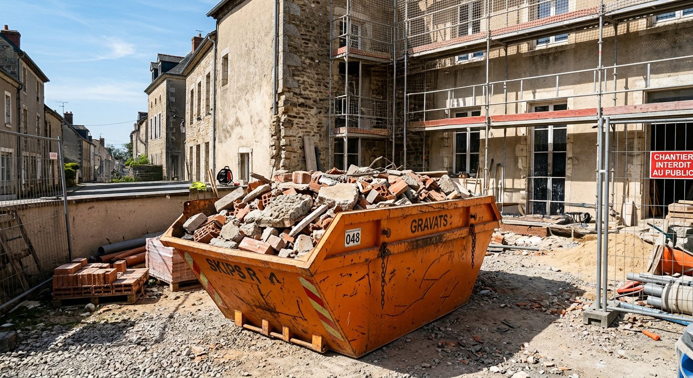 Location benne gravats chantier professionnel &agrave; Gap